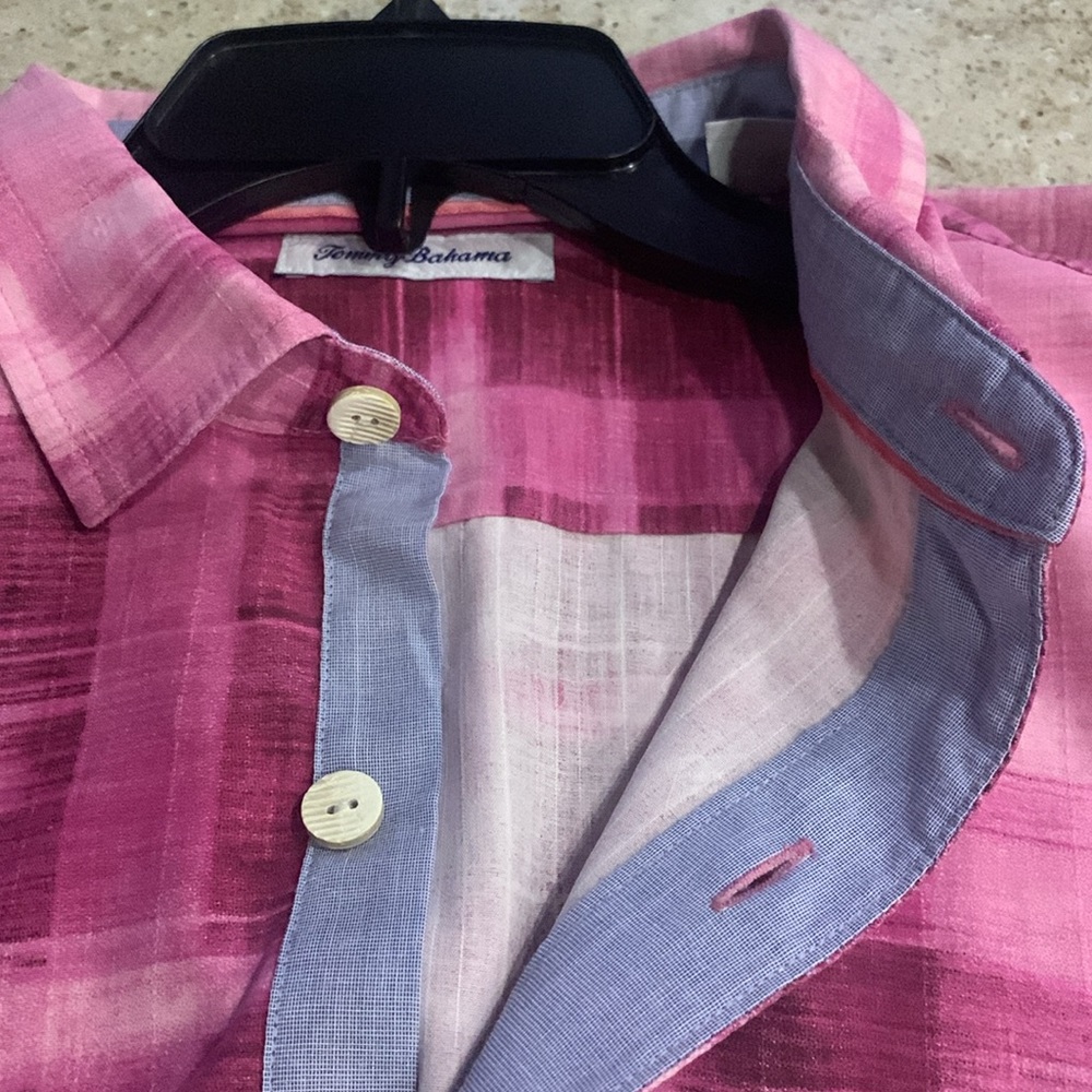 NWOT Tommy Bahama Shibori Bay Silk Button-Up Shirt 
Size Large - Picture 6 of 8